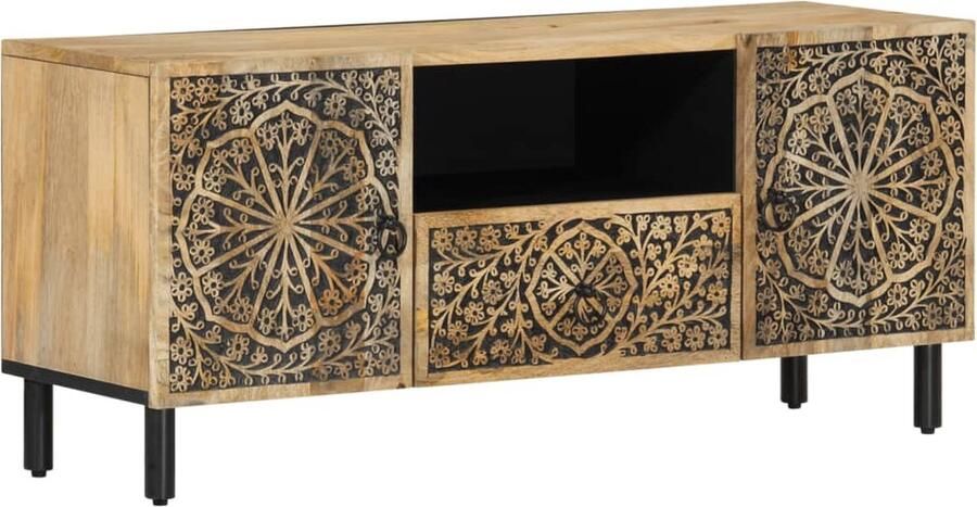 VidaXL -Tv-meubel-105x33x46cm-massief-mangohout - Foto 6