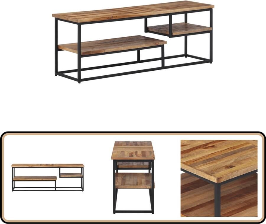 VidaXL -Tv-meubel-110x30x39-cm-massief-gerecycled-teakhout - Foto 2