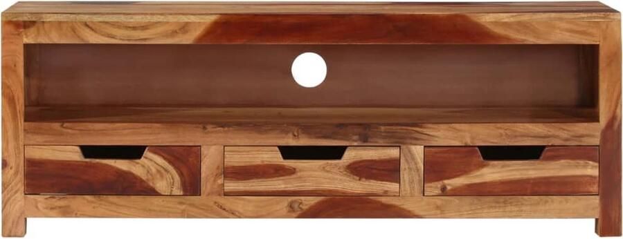 VidaXL Tv-meubel 110x30x40 cm massief acaciahout Tv-meubel Acacia Hout Bruin Tv-stand Livingroom Meubilair Opbergruimte Modern Tv-meubel