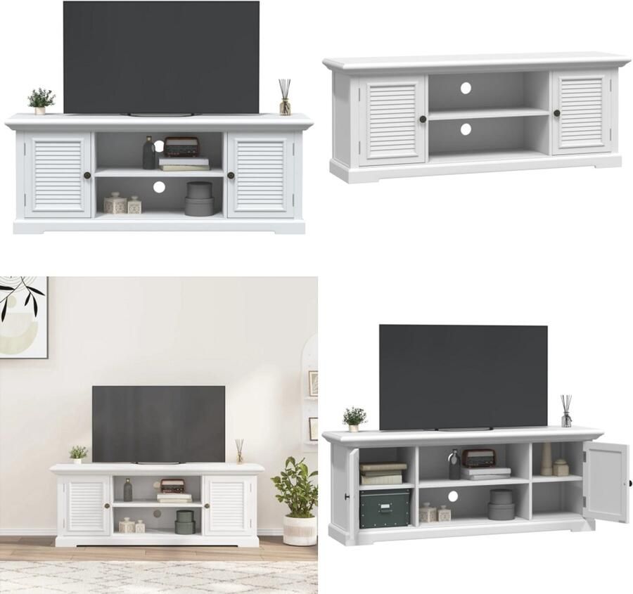 VidaXL Tv-meubel 110x30x41 cm bewerkt hout wit Tv-meubel Tv-meubelen Tv Kast Opbergkast