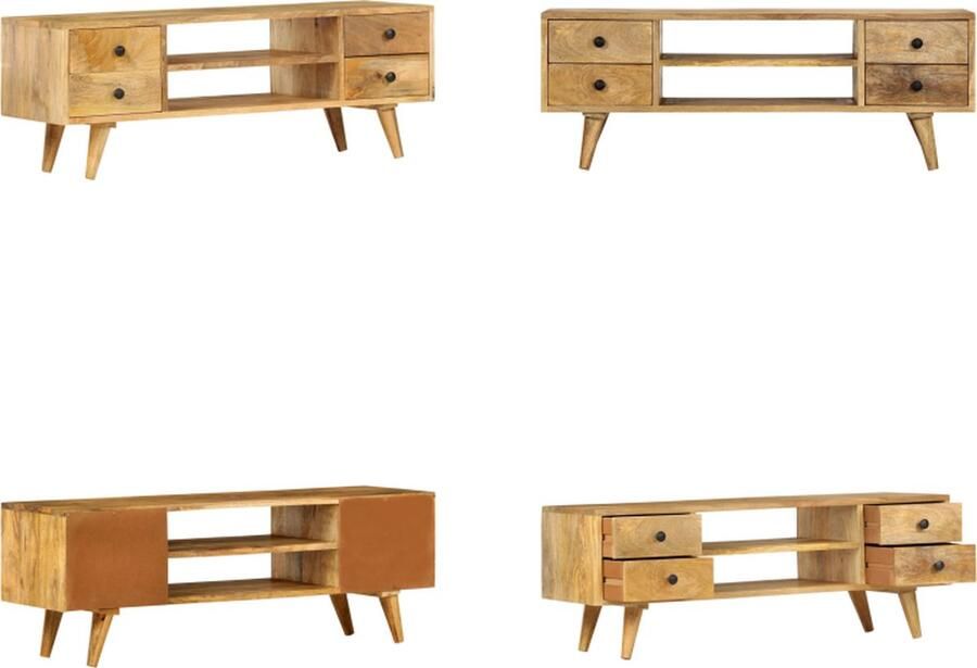 VidaXL Tv-meubel 110x35x40 cm massief mangohout Tv-meubel Tv-meubels Tv-meubelen Tv-meubilair