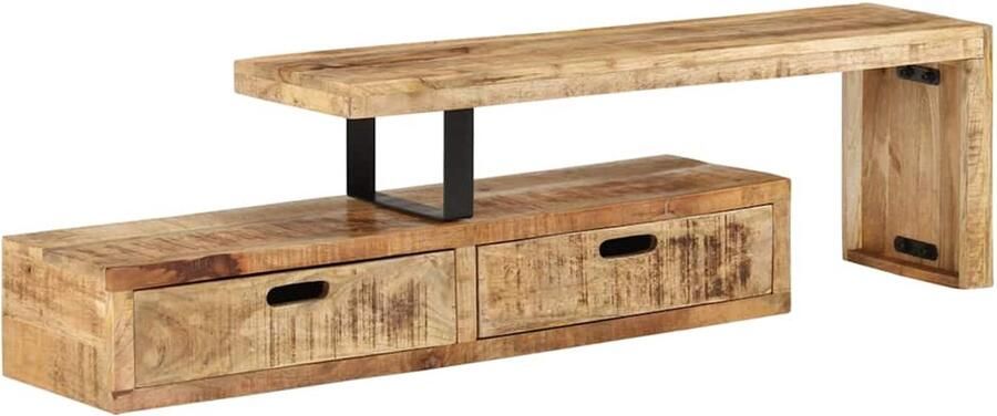 VidaXL Tv-meubel (118-200) x 30 x 40 cm massief hout mango - Foto 3