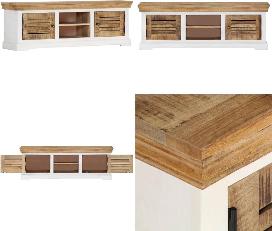 VidaXL Tv-meubel 118x30x40 cm massief mangohout Tv-kast Tv-kasten Tv-standaard Tv-standaarden