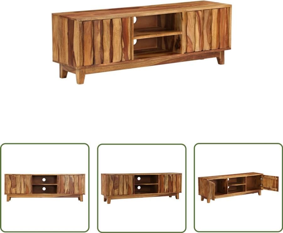 VidaXL Tv-meubel 118x30x40 cm Massief Sheeshamhout Tv-meubel Sheeshamhouten Tv-kast Tv Stand Hout Tv Meubels Rustic Tv Cabinet Living Room Furniture Entertainment Center