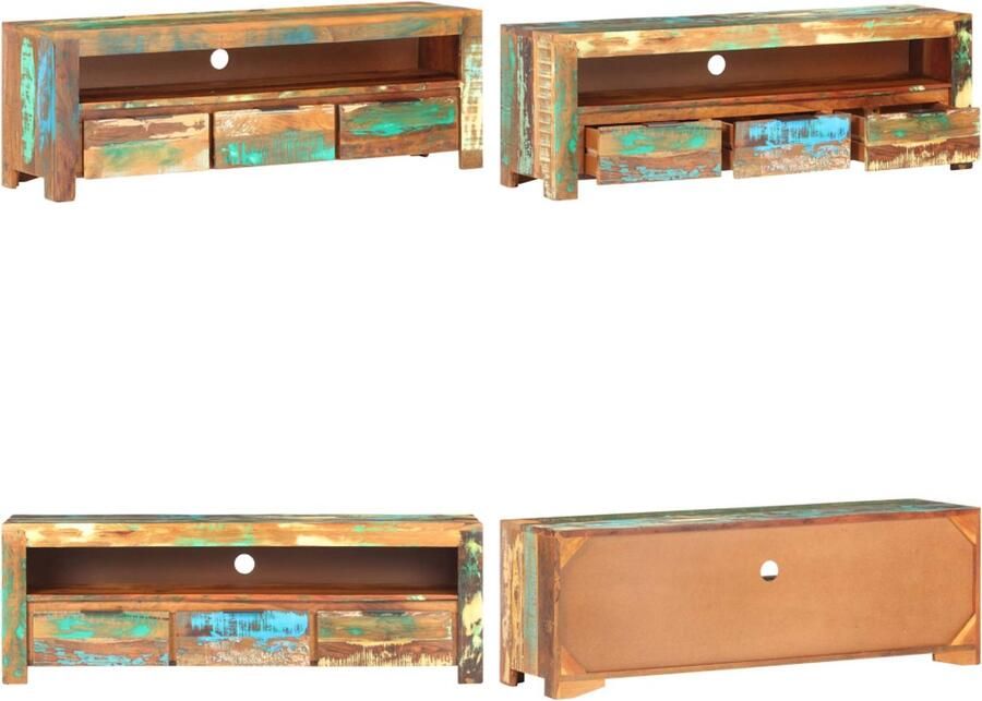 VidaXL Tv-meubel 119x30x41 cm massief gerecycled hout Tv-meubel Tv-meubelen Tv-meubels Tv-meubilair