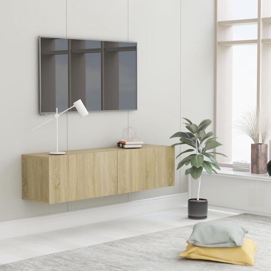 VidaXL Tv-meubel 120x30x30 cm Sonoma eiken Televisiescherm Tv Meubels Salontafel Woonkamerdecoratie Houten Tv Stand Tv Kast Media Center Entertainment Unit - Foto 2