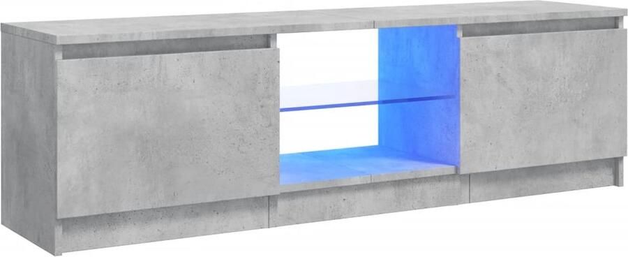 VidaXL Tv-meubel 120x30x35 5 cm Betongrijs LED Tv-meubel Betongrijs Led-verlichting Houten Tv-standaard Salontafel Woonkamer Meubilair Media Opbergkast Rgb Verlichting Modern Tv-meubel Stijlvol Tv-meubel