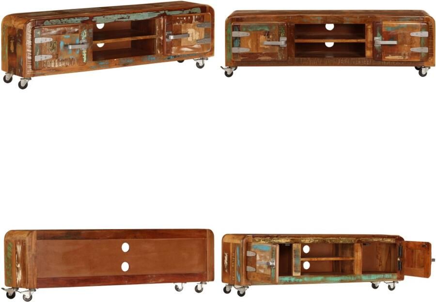 VidaXL Tv-meubel 120x30x36 cm massief gerecycled hout Tv-kast Tv-kasten Tv-standaard Tv-standaarden