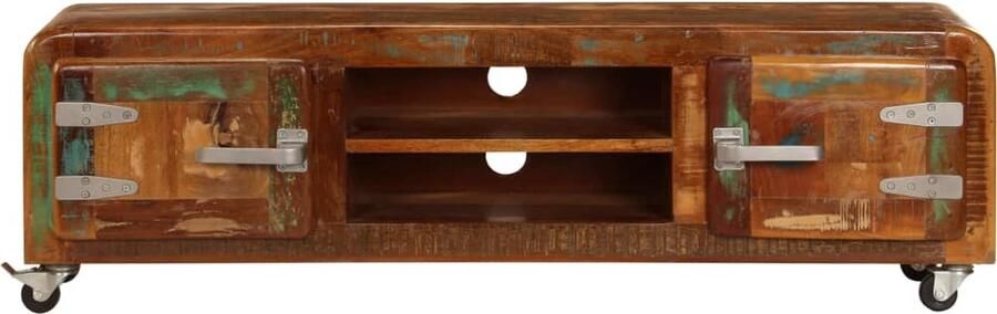 VidaXL Tv-meubel 120x30x36 cm Massief Gerecycled Hout Tv-kast Vintage Meubels Houten Tv-stand Retro Tv-meubel Industrieel Tv-meubel Houten Salontafel Media Kast Opslagruimte