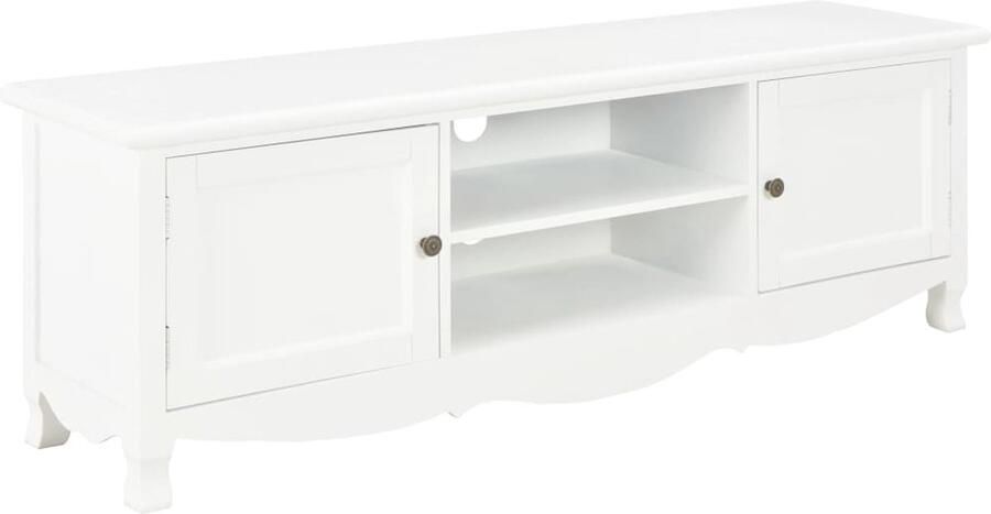 VidaXL Tv-meubel 120x30x40 cm Hout Wit Tv Kast Tv Meubilair Houten Tv Kast Witte Tv Kast Scandinavische Tv Kast Basic Tv Kast Salontafel Livingroom Furniture Mediabox