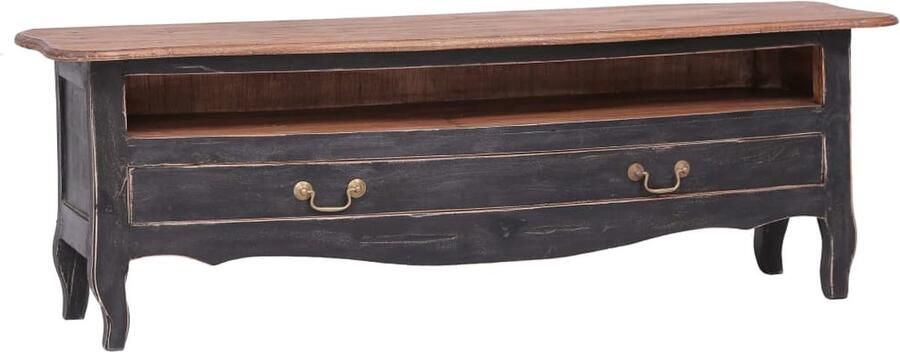 The Living Store Tv-meubel Massief gerecycled hout 120 x 30 x 40 cm Met 1 lade en 1 open vak