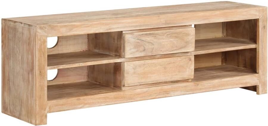 VidaXL Tv-meubel 120x30x40 cm Massief Acaciahout Tv-meubel Acacia Hout Dressoir Opbergkast Vintage Meubilair