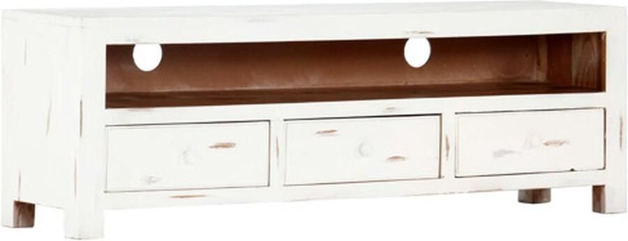 VidaXL Tv-meubel 120x30x40 cm massief acaciahout wit