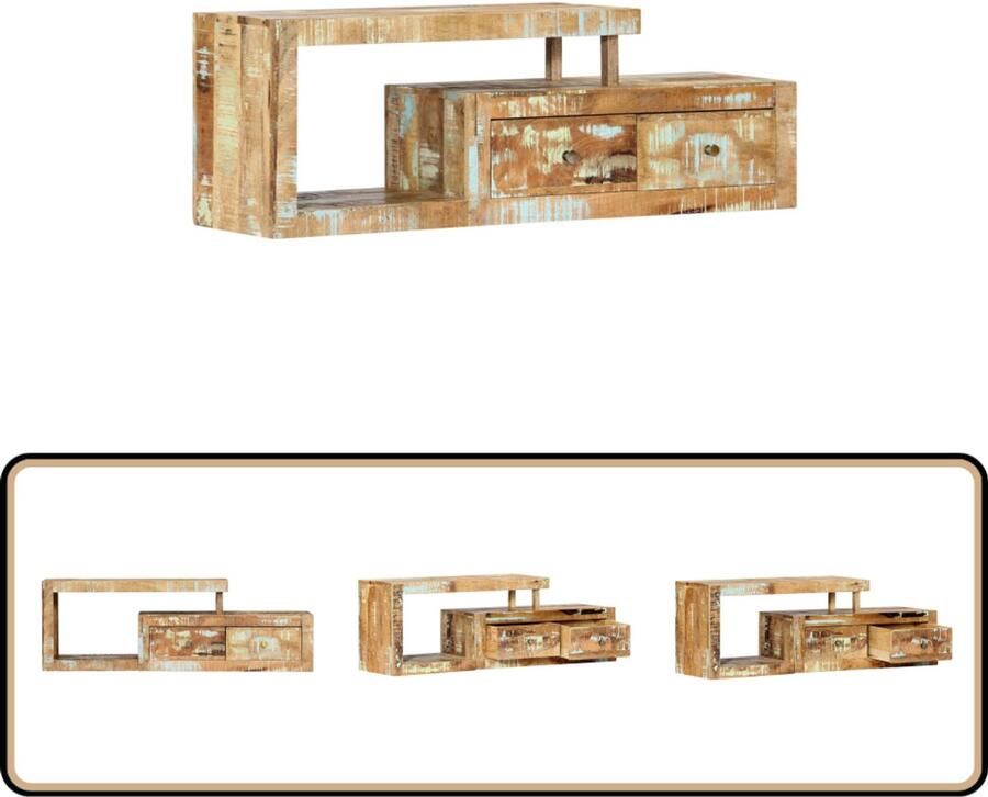 VidaXL Tv-meubel 120x30x40 cm Massief gerecycled hout TV-meubel Klassiek Design Houten Meubilair Recycled Wood Furniture Bruine Tv-stand