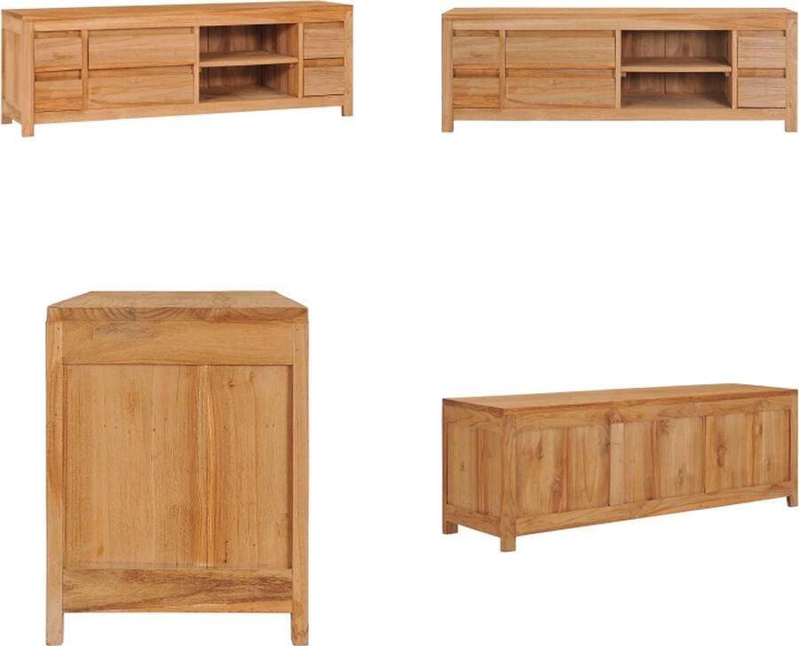 VidaXL Tv-meubel 120x30x40 cm massief teakhout Tv-kast Tv-kasten Houten Televisiekast Houten Televisiekasten