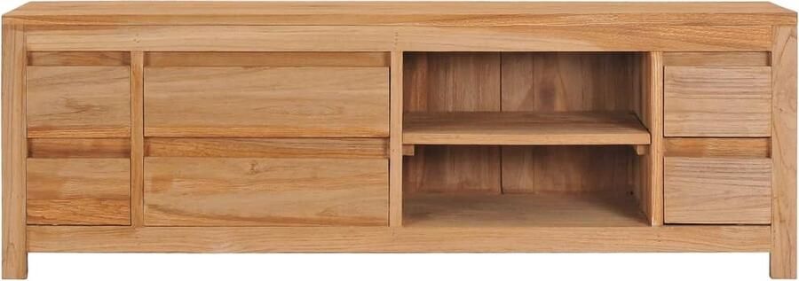 VidaXL Tv-meubel 120x30x40 cm massief teakhout TV-meubel Teak Meubilair Rustic Furniture Salontafel Houten Tv-stand Vintage Tv-meubel