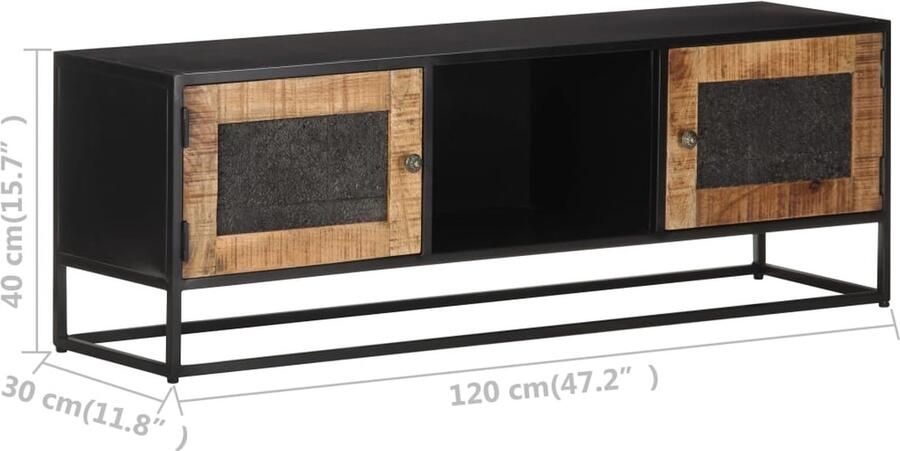 VidaXL Tv-meubel 120x30x40 cm ruw mangohout