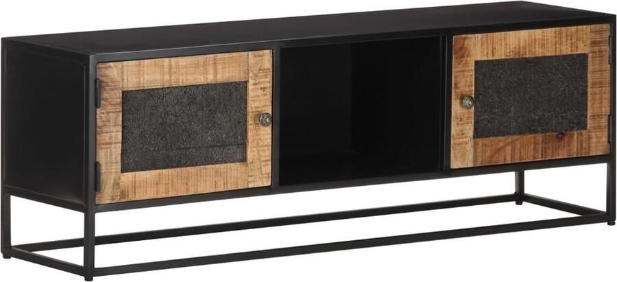VidaXL Tv-meubel 120x30x40 cm ruw mangohout Televisiemeubel Industrieel Meubilair Mangohouten Meubelen Salontafel Woonaccessoires TV Stand Ruwe Houtlook Vintage Meubil - Foto 2