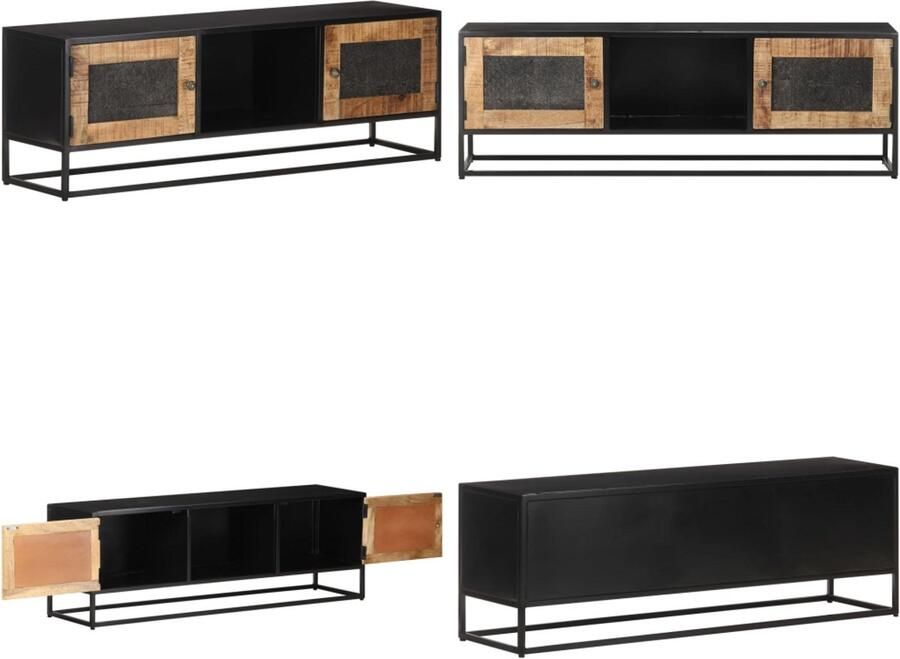 VidaXL Tv-meubel 120x30x40 cm ruw mangohout Tv-kast Tv-kasten Televisiekast Televisiekasten