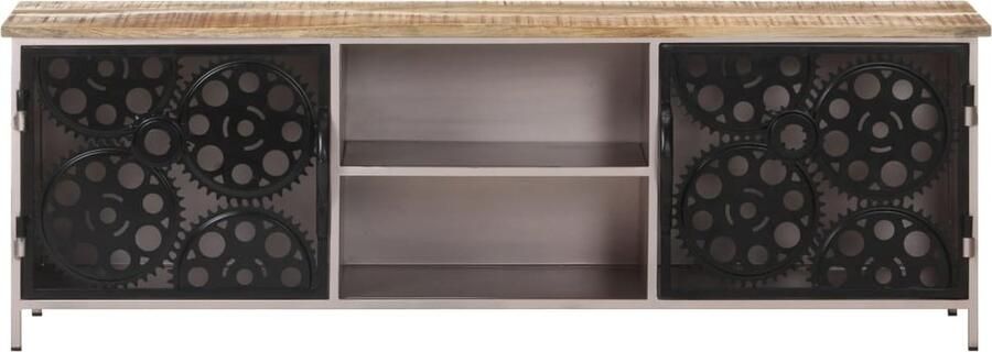 VidaXL Tv-meubel 120x30x40 cm ruw mangohout Tv-meubel Salontafel Hout Meubilair Mangohout Vintage Tv-stand Industrieel Tv-meubel Opbergkast