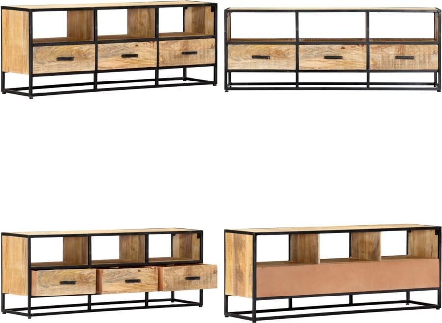 VidaXL Tv-meubel 120x30x45 cm massief mangohout Tv-meubel Tv-meubels Tv-meubelen Tv-meubilair