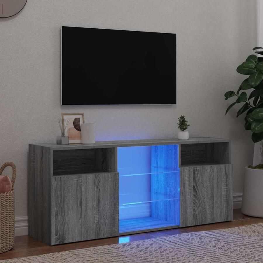 VidaXL Tv-meubel 120x30x50 cm Grijs Sonoma Eiken Tv-meubel Salontafel Led Verlichting Grijze Tv Kast Houten Tv Stand Sonoma Eiken - Foto 2