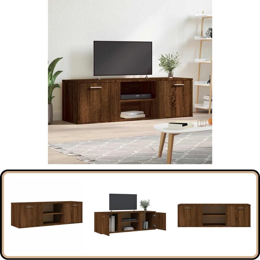 VidaXL Tv-meubel 120x34x37 cm Bruineiken Tv-meubel Houten Tv-meubel Bruine Tv-standaard Salontafel Livingroom Meubilair