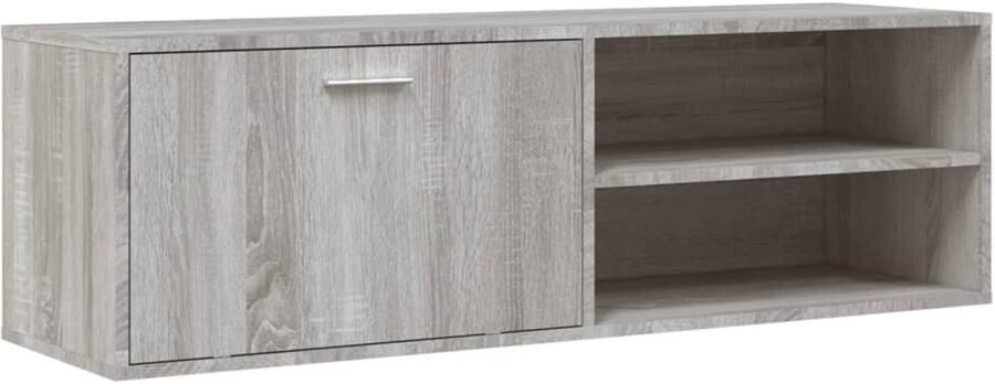 The Living Store vidaXL Salontafel TV-meubel Tv-meubel 120x34x37 cm bewerkt hout grijs sonoma eikenkleurig Houten Kast Opbergkast Grijze Tv-standaard - Foto 3