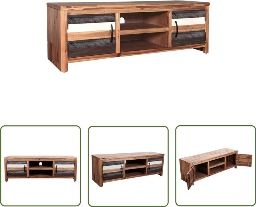 VidaXL Tv-meubel 120x35x40 cm Massief Acaciahout Tv Kast Houten Tv Kast Acaciahout Tv Kast Landelijke Tv Kast Tv Meubels Salontafel Houten Salontafel