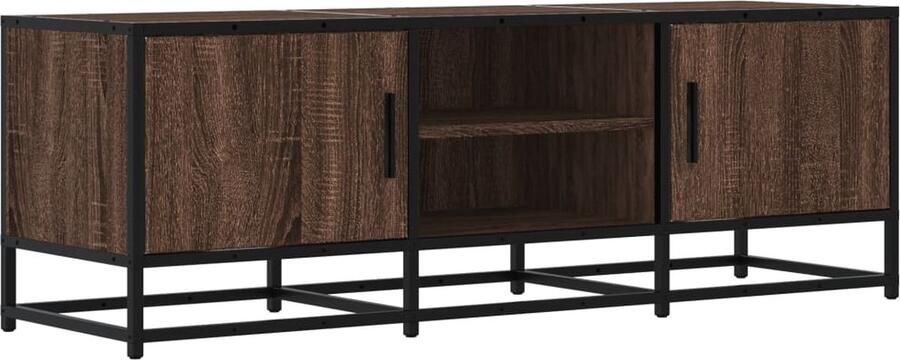 VidaXL Tv-meubel 120x35x41 cm bewerkt hout metaal bruin eikenkleur