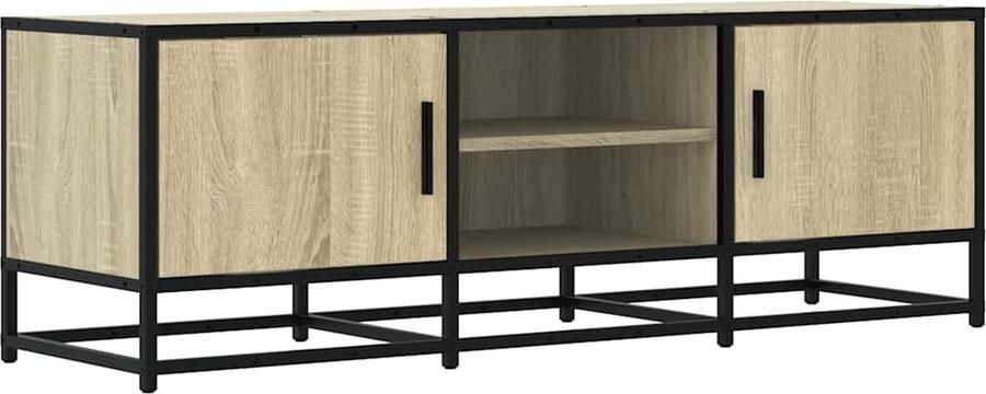 VidaXL Tv-meubel 120x35x41 cm bewerkt hout metaal sonoma eikenkleurig