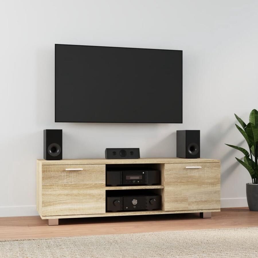 VidaXL Tv-meubel 120x40 5x35 cm bewerkt hout sonoma eikenkleurig Tv-kast Tv-kasten Tv-meubel Hifi-meubel - Foto 2