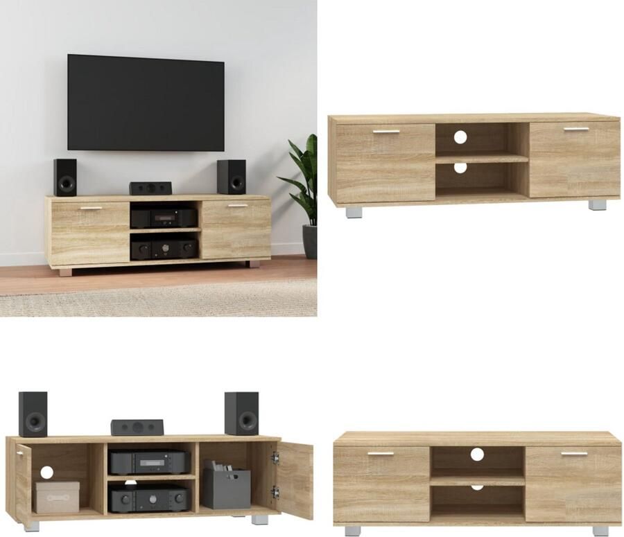 VidaXL Tv-meubel 120x40 5x35 cm bewerkt hout sonoma eikenkleurig Tv-kast Tv-kasten Tv-meubel Hifi-meubel
