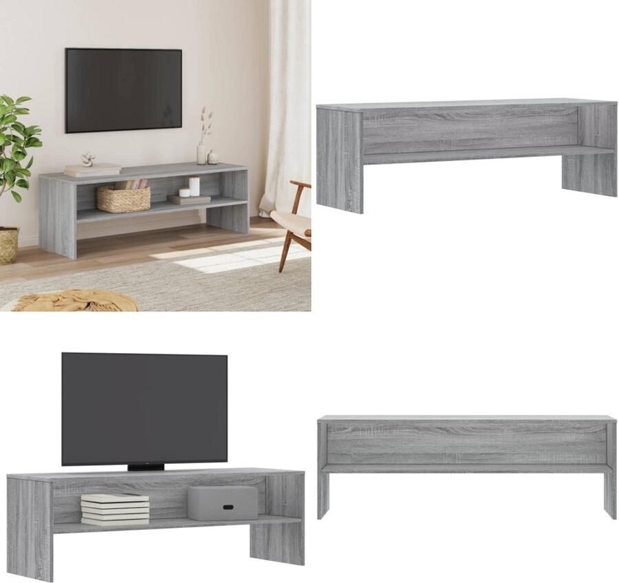 VidaXL Tv-meubel 120x40x40 cm bewerkt hout grijs sonoma eikenkleurig Tv-meubel Tv-meubelen Tv-meubel Tv-meubelen