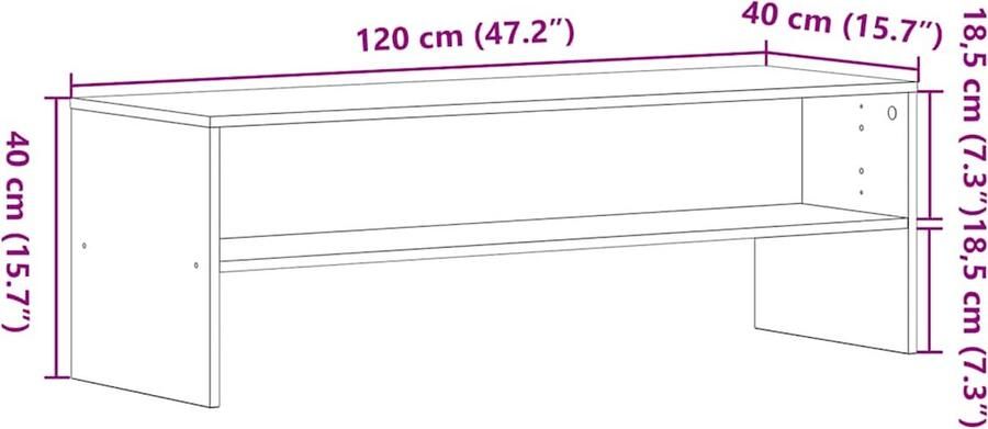 VidaXL TV-meubel 120x40x40 cm spaanplaat zwart eikenkleurig