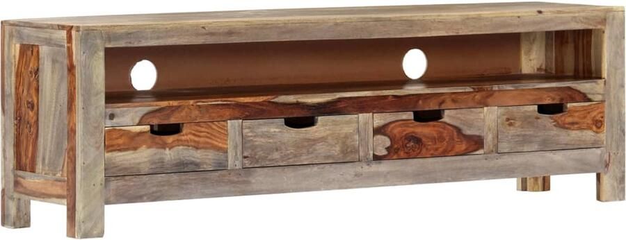 VidaXL TV-meubel 130x30x40 cm Massief Sheeshamhout Tv-meubel Sheeshamhout Landelijke Stijl Kast Salontafel