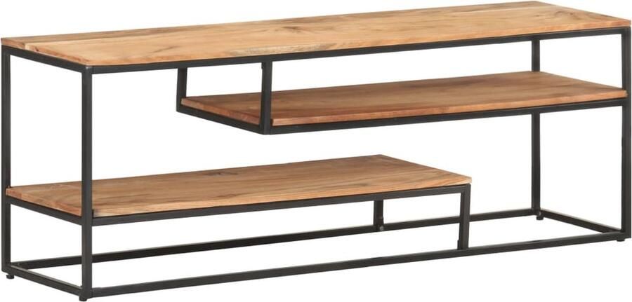 VidaXL Tv-meubel 130x30x45 cm Acaciahout Staal Televisiesecretaris Tv-tafel Salontafel Industriele Meubels Acacia Hout Vintage Meubilair - Foto 2