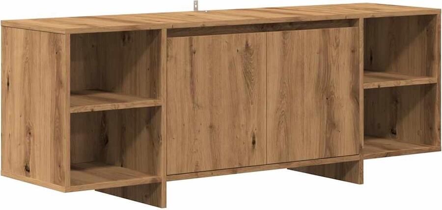 VidaXL Tv-meubel 130x35x50 cm bewerkt hout eikenkleur Tv-kast Tv-kasten Tv-standaard Wandtafel