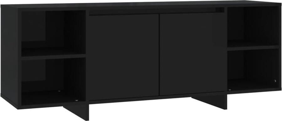 VidaXL Tv-meubel 130x35x50 cm Bewerkt hout Zwart Tv Meubilair Televisiescherm Kasten Zwarte Tv Stand Houten Tv Tafel Media Kast Living Room Furniture Design Tv Cabinet Boekenplank Entertainment Center Videowerkbank
