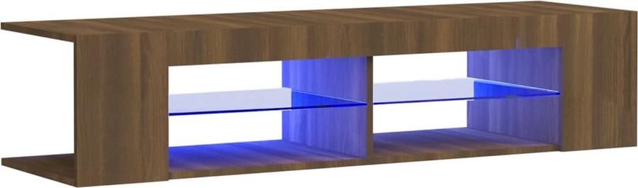 VidaXL Tv-meubel 135 cm Bruin eikenkleur LED Tv-meubel Houten Tv-standaard Led Tv-meubel Bruine Eiken Meubilair Mediastand Salontafel - Foto 2