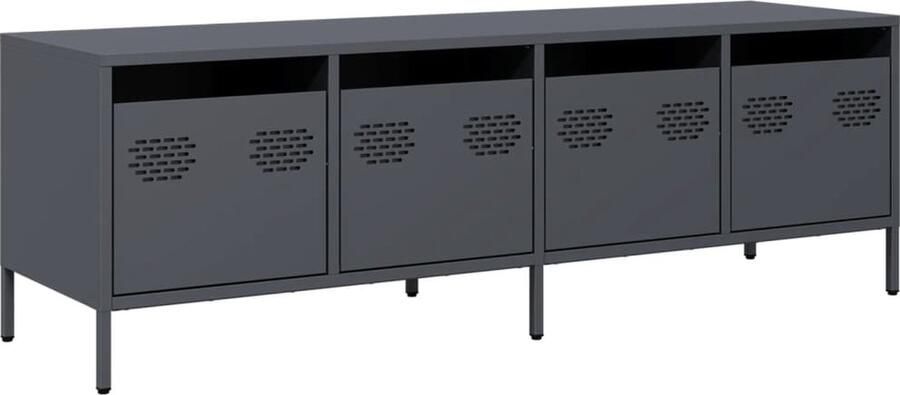 VidaXL Tv-meubel 135x39x43 5 cm 4 lades Antraciet Tv-meubel Tv-meubelen Tv Kast Opbergkast