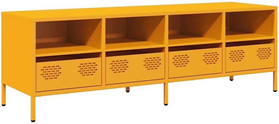 VidaXL Tv-meubel 135x39x43 5 cm koudgewalst staal mosterdgeel