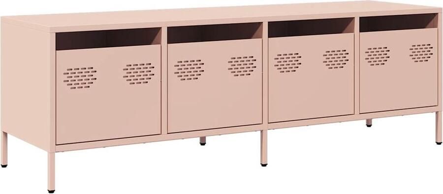 VidaXL Tv-meubel 135x39x43 5 cm koudgewalst staal roze