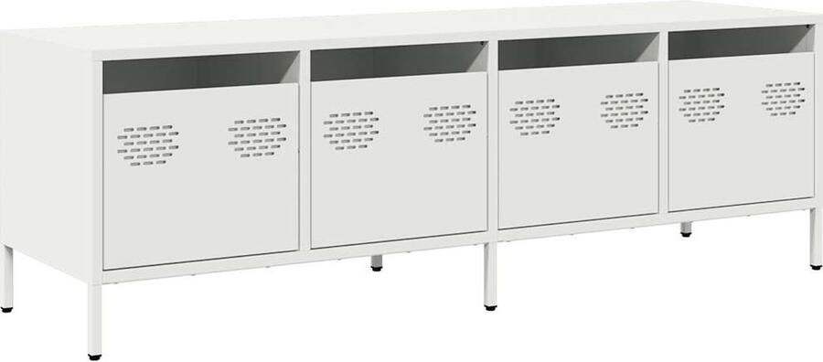 VidaXL Tv-meubel 135x39x43 5 cm koudgewalst staal wit