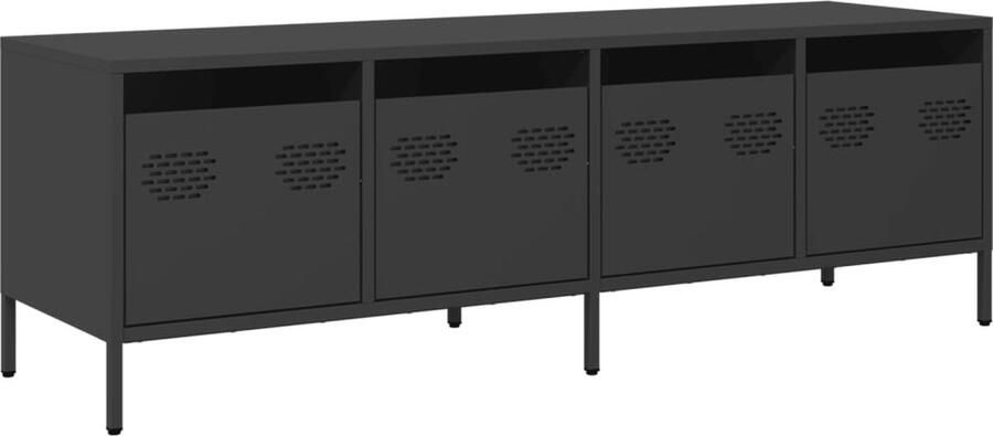 VidaXL Tv-meubel 135x39x43 5 cm koudgewalst staal zwart