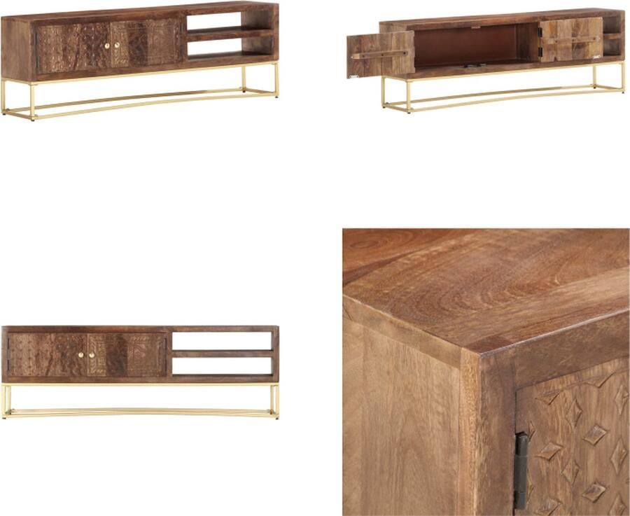 VidaXL Tv-meubel 138x30x46 cm massief mangohout Tv-meubel Tv-meubels Tv-kast Tv-kasten