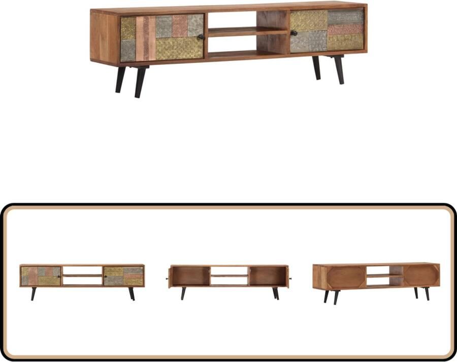 VidaXL Tv-meubel 140x30x40 cm Massief Acaciahout Tv Kast Houten Tv Stand Acacia Meubels Salontafel Mediabox