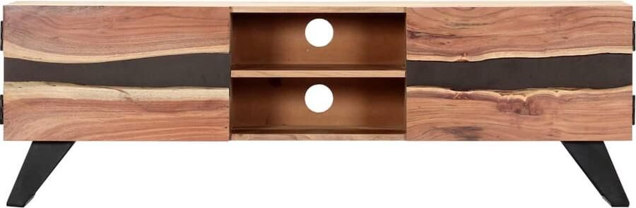 VidaXL Tv-meubel 140x30x45 cm Massief Acaciahout TV-kast Houten TV-kast Acacia TV-kast Rustic TV-kast Salontafel Mediastand Woonaccessoires