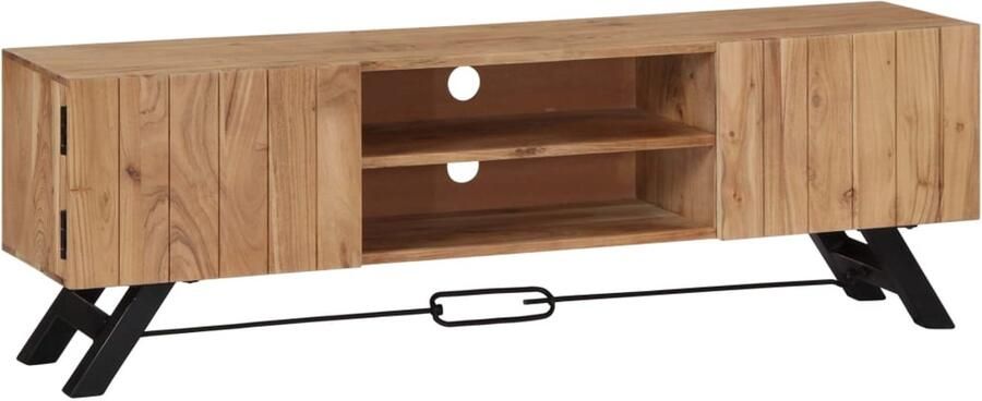 VidaXL Tv-meubel 140x30x45 cm massief acaciahout Tv-meubel Acacia Hout Bruin Salontafel Livingroom Decor Vintage Meubels Handmade Furniture Opslagruimte