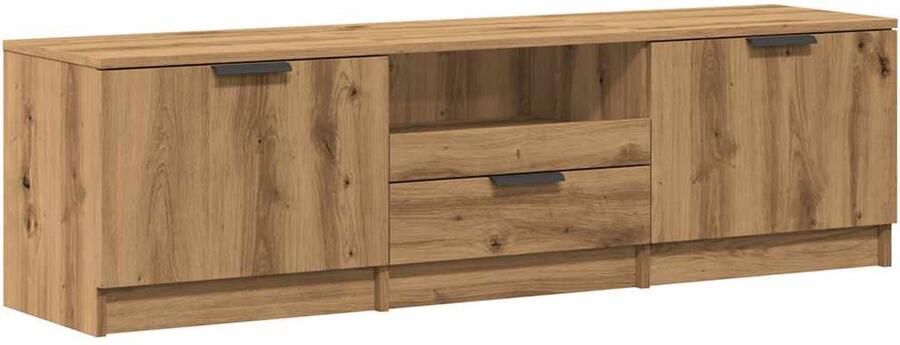 VidaXL Tv-meubel 140x35x40 cm bewerkt hout artisanaal eikenkleur